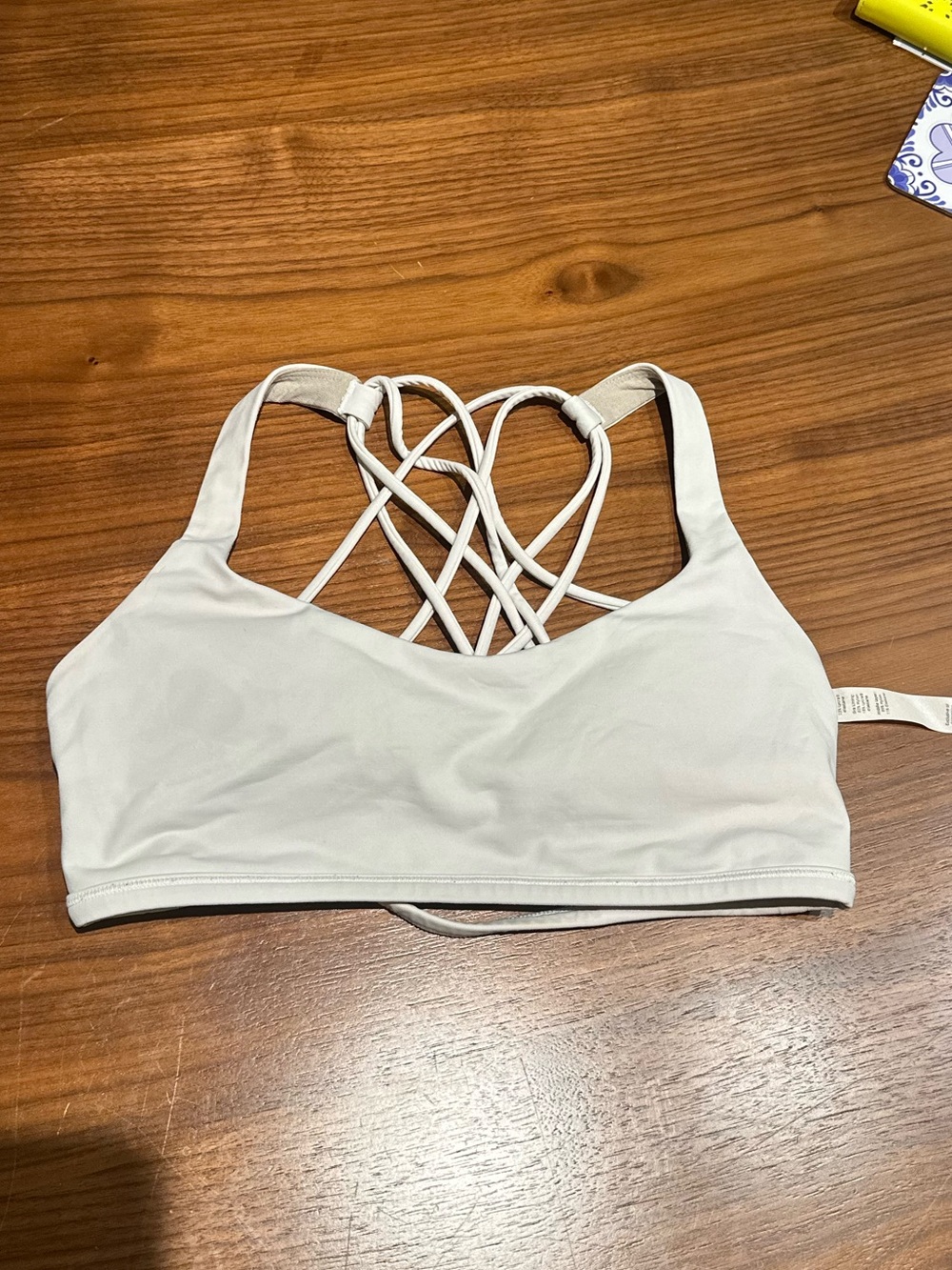 Lululemon white strappy sports bra size 8